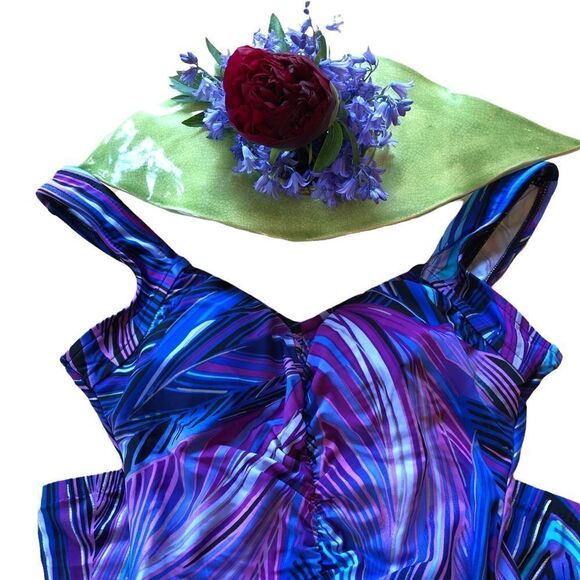 Maxine of Hollywood Shirred Front One Piece Bathing Suit EUC - Picture 1 of 10